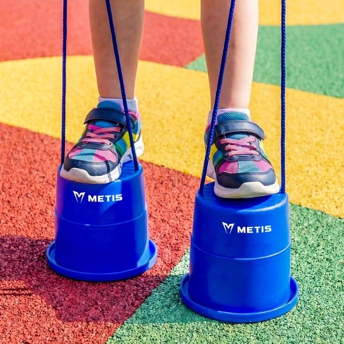 Set De 2 Pares De Zancos De Cuerda Blue Sky – Juguete De Equilibrio Y Coordinación Para Niños De 3 Años En Adelante, Base Estable Y Cuerdas De 52 Cm