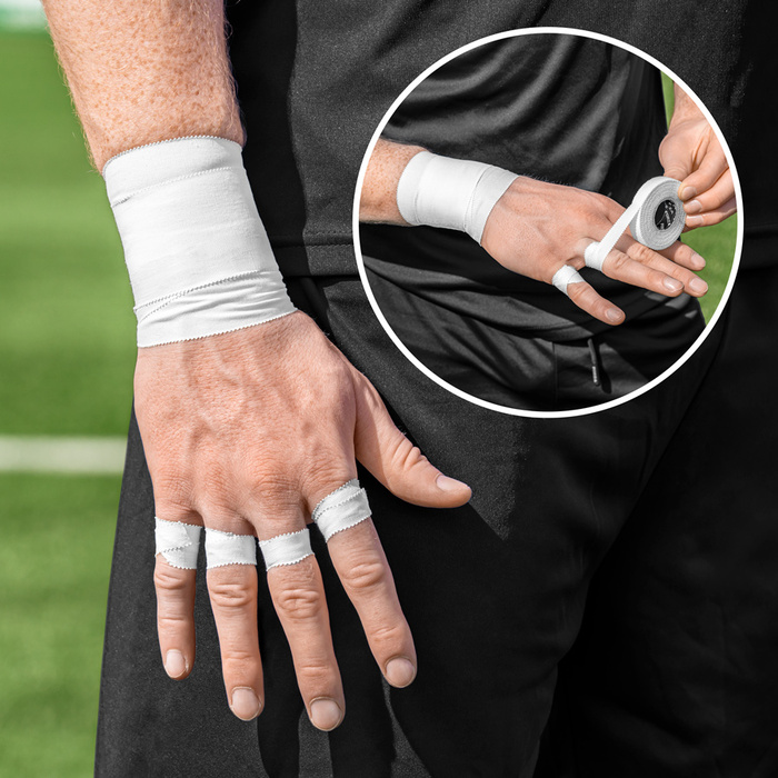 Hand Wrapping zinc oxide tape