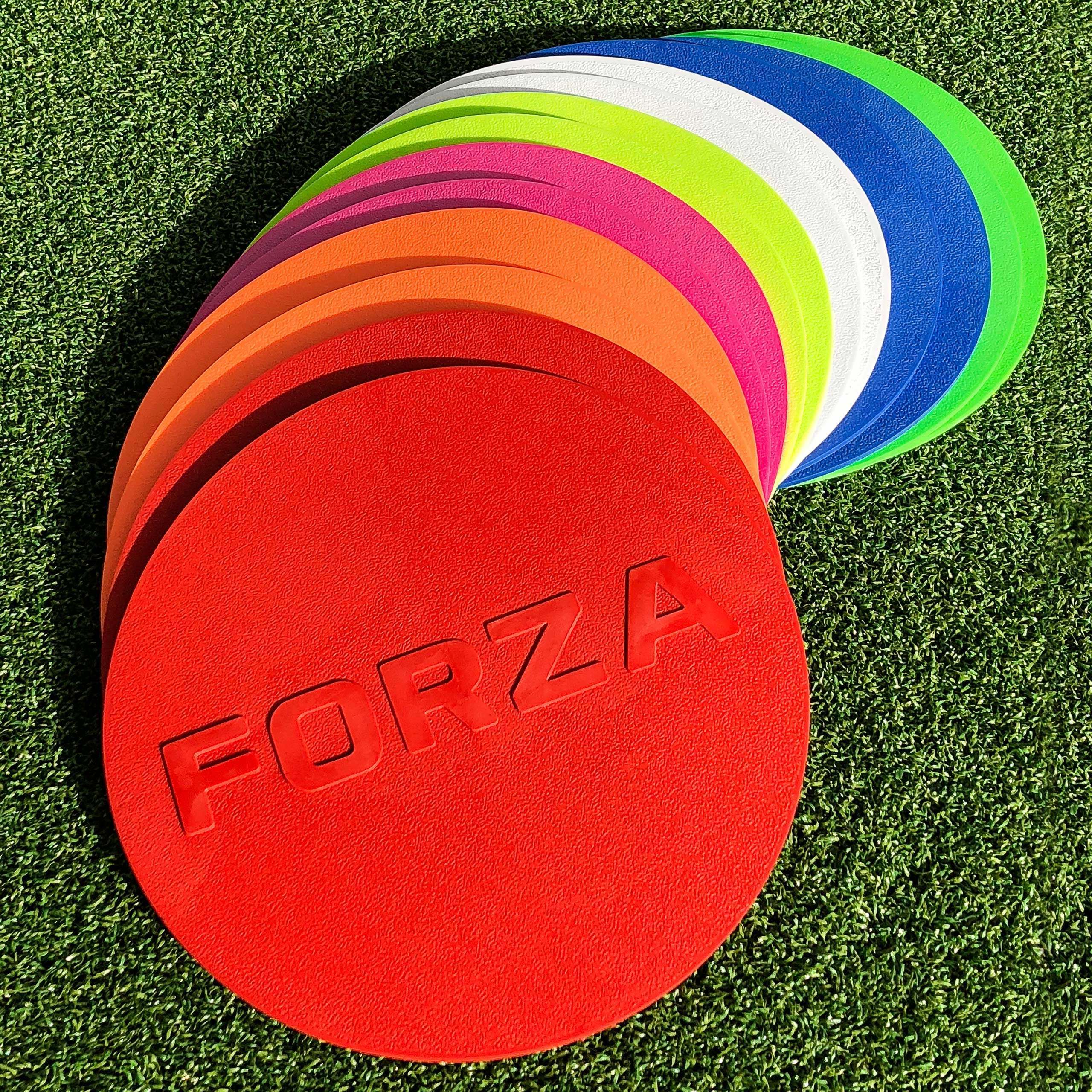 Set of 50 Flat Rubber Disc Spot Markers Cones 6 Diameter Free Carry Bag