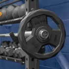 10kg PU Pro Olympic Weight Plate on barbell