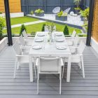 HARRIER Alu Outdoor Dining Table Set - (4/8 Seats) White