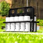 White Refillable Sports Drink Bottles and Carrier