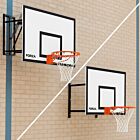 Gym spec wall mounted basketball units - fixed and height adjustable