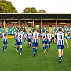 Blue and White Men’s Striped Short Sleeve Soccer Team Jerseys