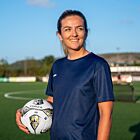 Navy blue geo short sleeve football kit for women