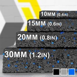 FORZA Rubber Gym Flooring Mats [19.7in x 19.7in] - Pack of 4