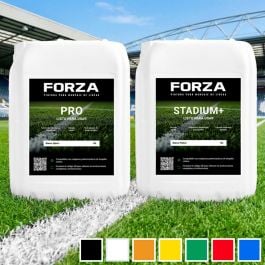 FORZA Pintura para marcar líneas de césped artificial en aerosol y robots [Pro y Stadium+]