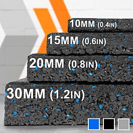 METIS Rubber Gym Flooring Mats [19.7in x 19.7in] - Pack of 4