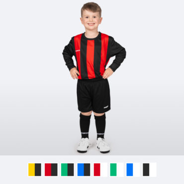 FORZA Kids'/Junior Striped Long Sleeve Football Kits [Ages 5-14]