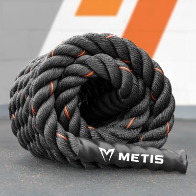 METIS Black & Orange Training Battle Ropes [50mm | 15kg] 12m
