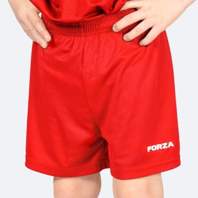 FORZA Pantalones cortos de fútbol clásicos para niños [9-10] - Rojo