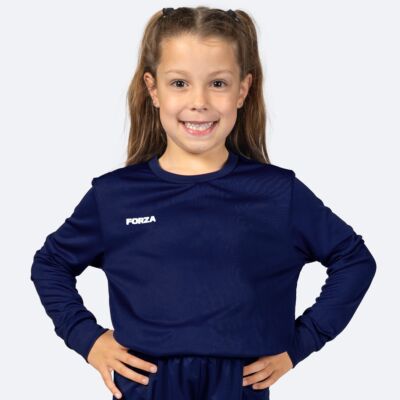 FORZA Junior Classic Long Sleeve Football Shirt [Age 9-10] - Navy Blue