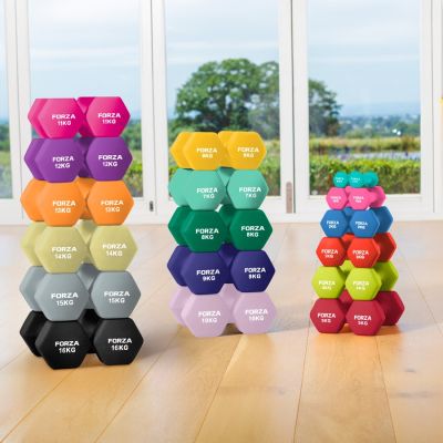 Metis Neoprene Hex Dumbbells x2 [0.5kg-10kg] | Net World Sports