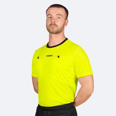 FORZA Camisetas de árbitro de fútbol [Manga Corta - M] - Amarillo Fluorescente