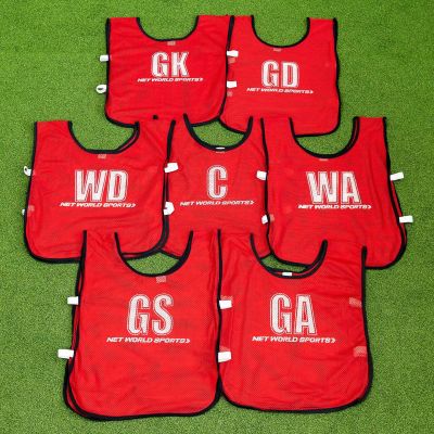 Netball Bibs - Junior (RED) [Pack of 7]