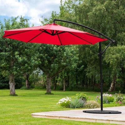 Harrier 3m Overhanging Parasol Umbrella [Standard - Dark Red]