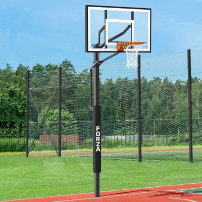 Gruntowy słupek do koszykówki z regulowaną wysokością obręczy FORZA [137cm szklana tablica] - bez