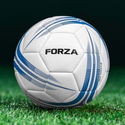 FORZA Ballons d’Entraînement de Football [Blanc/Bleu | Taille 5] - Pack de 1