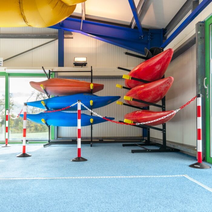 Freestanding Plastic Post & Chain Barrier Set [5x Colours]
