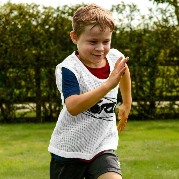 [5 Pack] White FORZA Pro Football Training Bibs/Vests [Kids]
