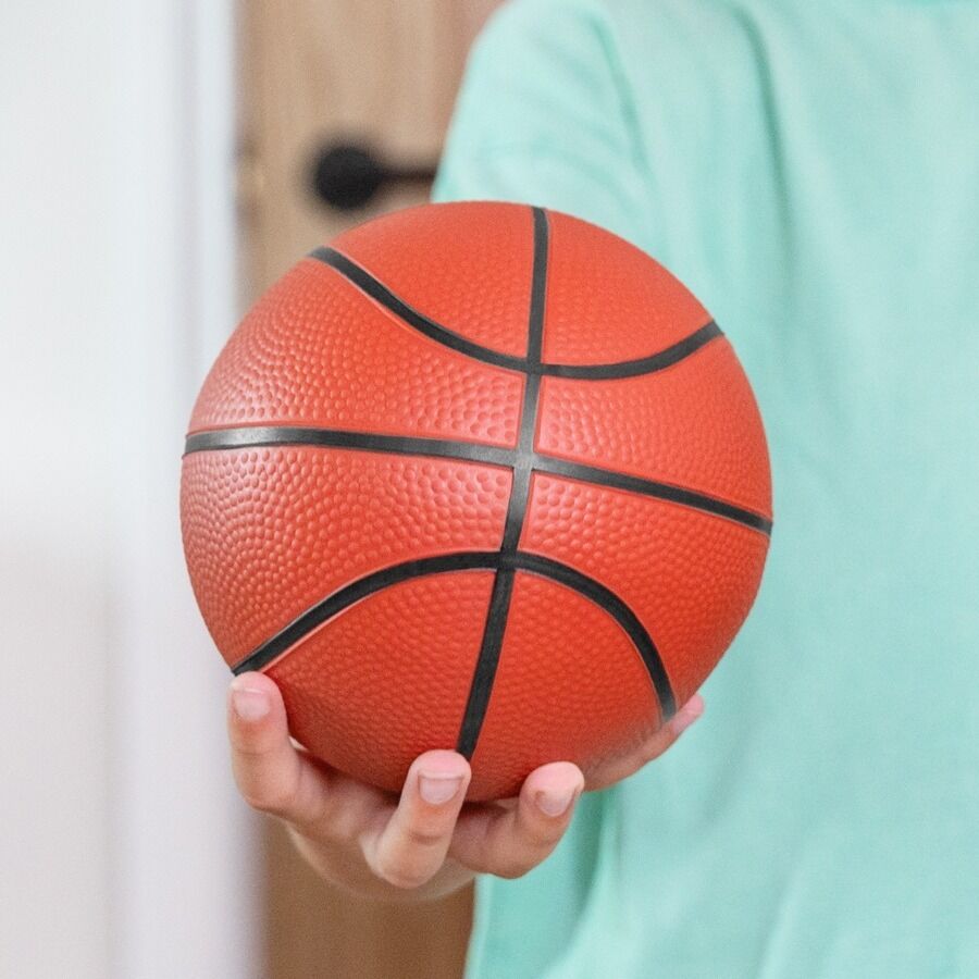 Inflatable basketball and pump included