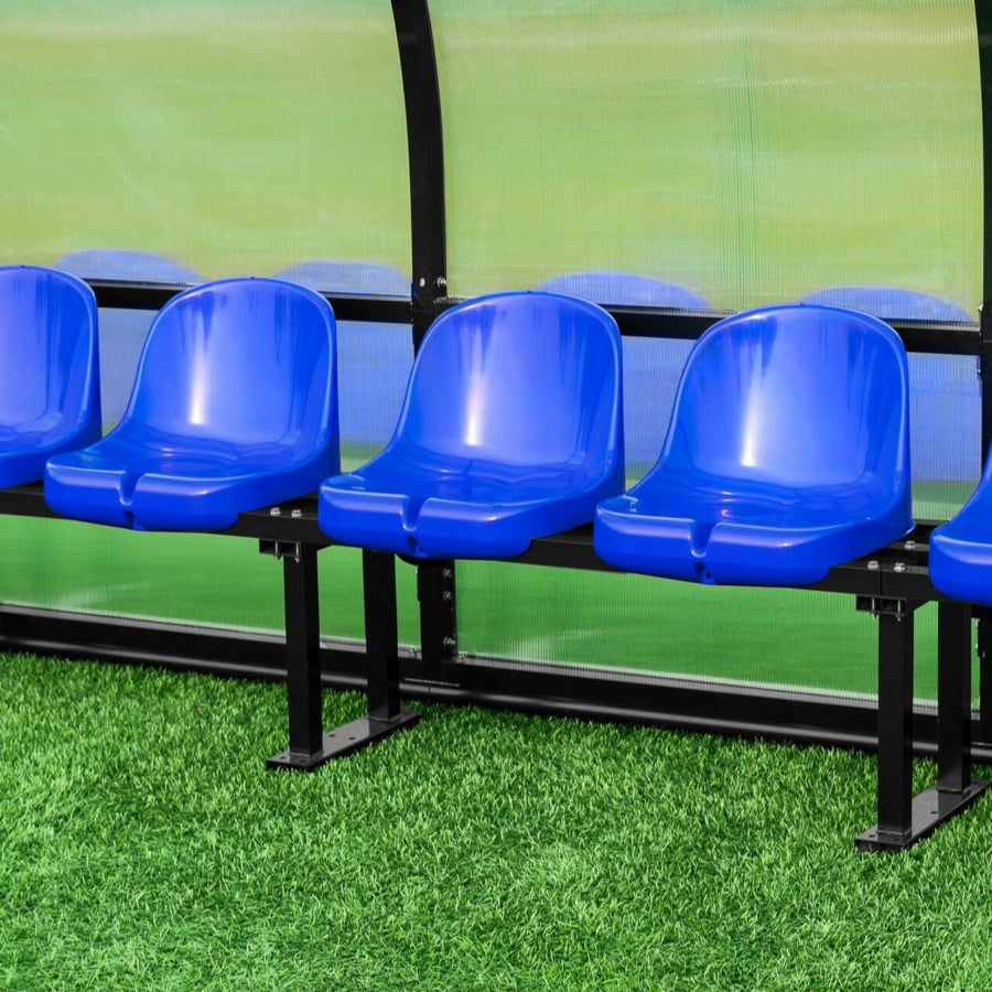 Blue Moulded HDPP Seats for Sports Dugout & Shelters | Net World Sports