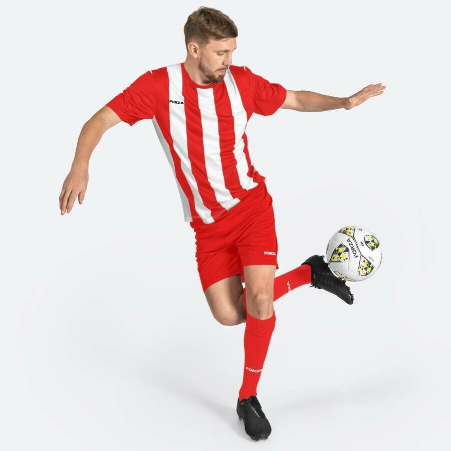  red white striped football shirt