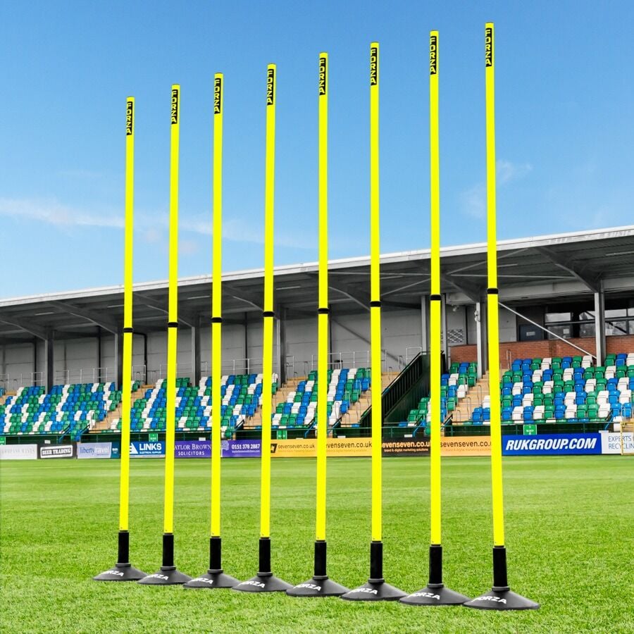 FORZA fluro yellow Telescopic Slalom Pole with bases 