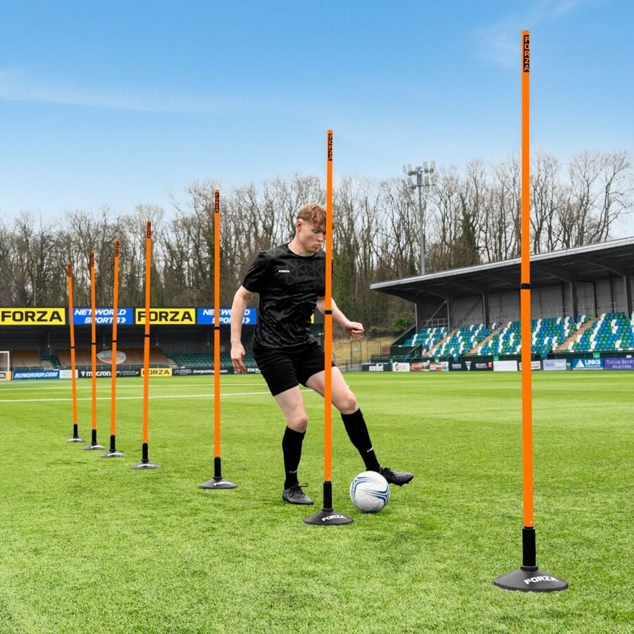 YRHome Sprungstangen-Set – 15x 100 Cm Stangen, 10 Standfüße & Clips Für Agility & Fußballtraining