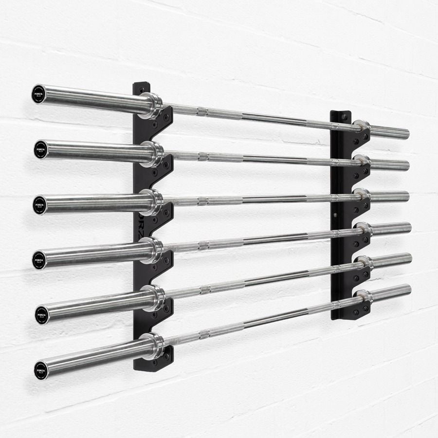 Wall mounted barbell rack