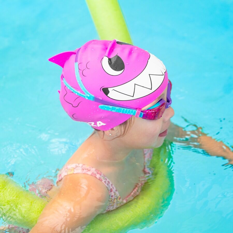 Cuffia Da Nuoto Per Bambini 3 Pezzi – Rosa – Elastica E Comoda – Per Bambine 4-10 Anni