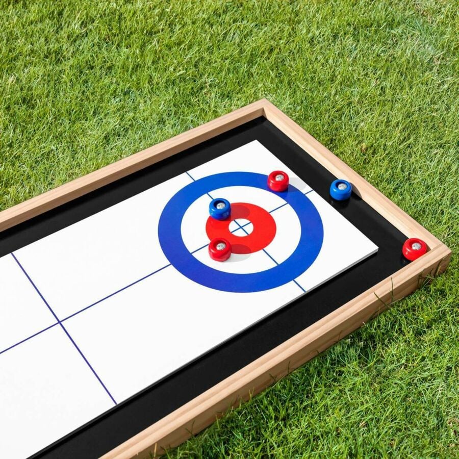 FORZA Harrier 2-en-1 – Jeu De Curling Et Palets Sur Table, Plateau Réversible, Idéal Pour 2 Joueurs Ou Plus
