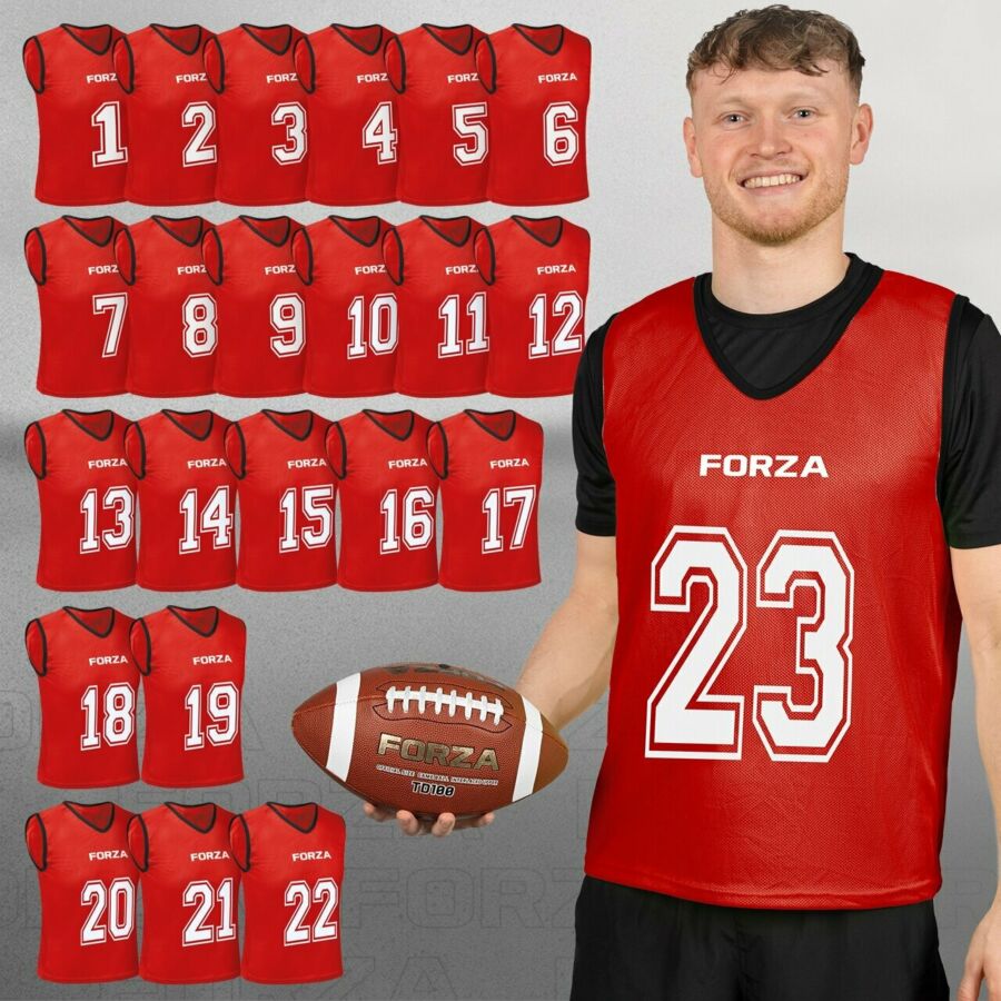 FORZA Premium Numbered Pinnies [4x Pack Sizes]