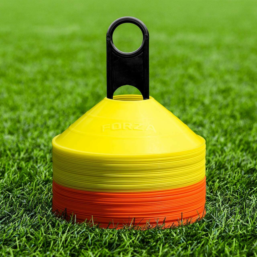 Orange and Yellow FORZA Basketball Training Marker Cones