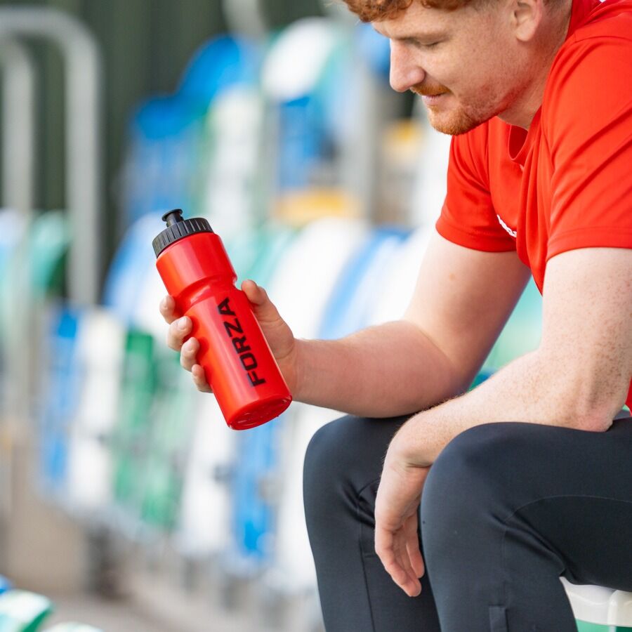 Red water bottle