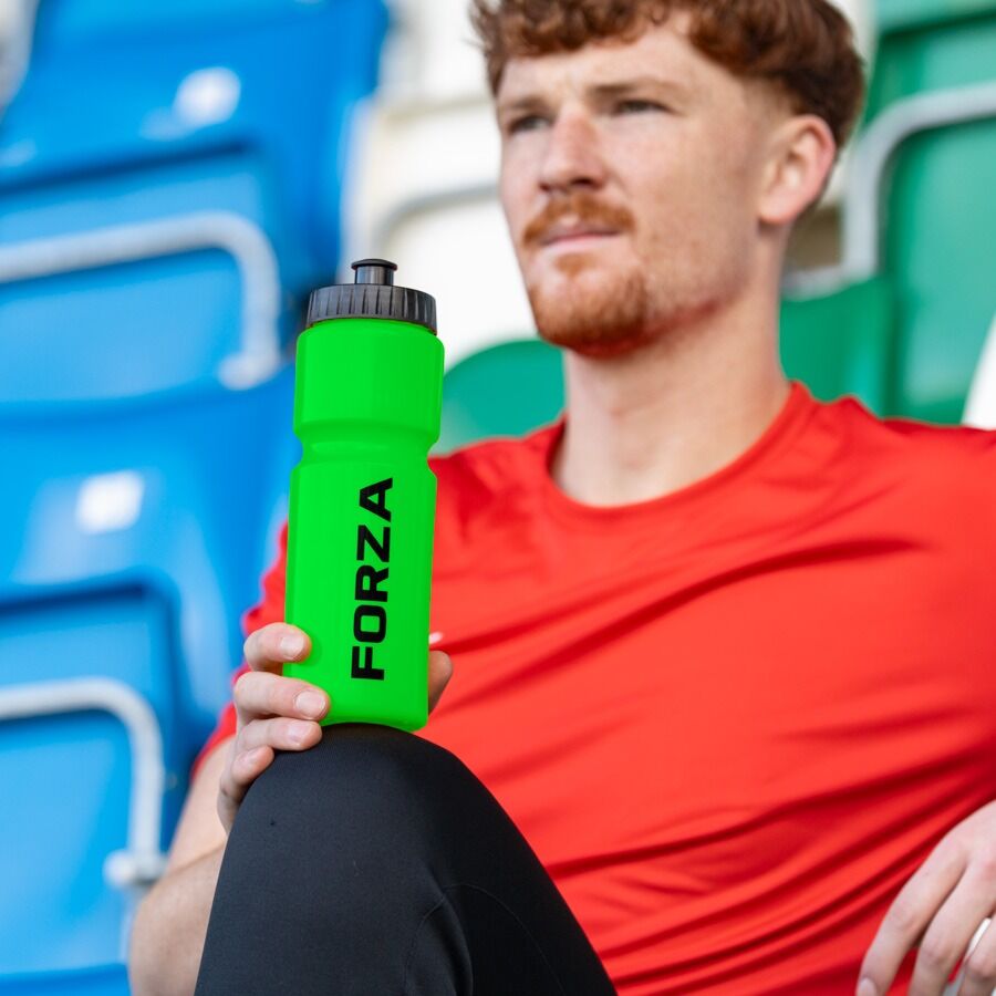 Green water bottle