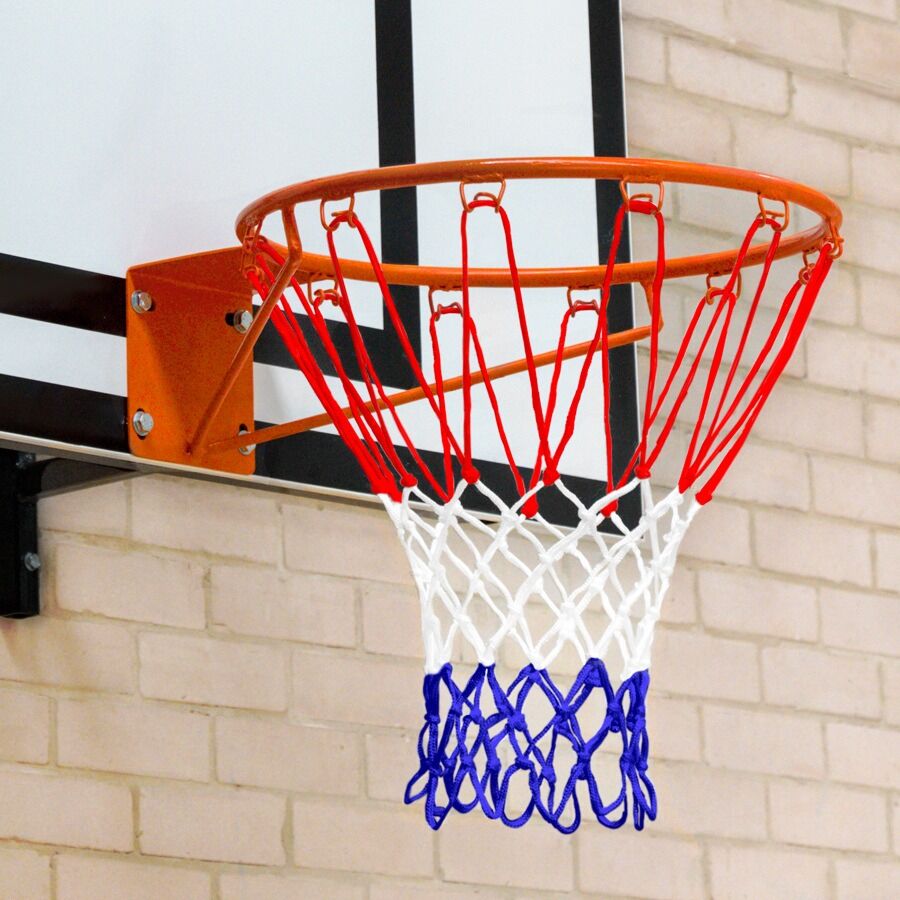 Full Size Basketball Hoop and Tri Colour Net Package