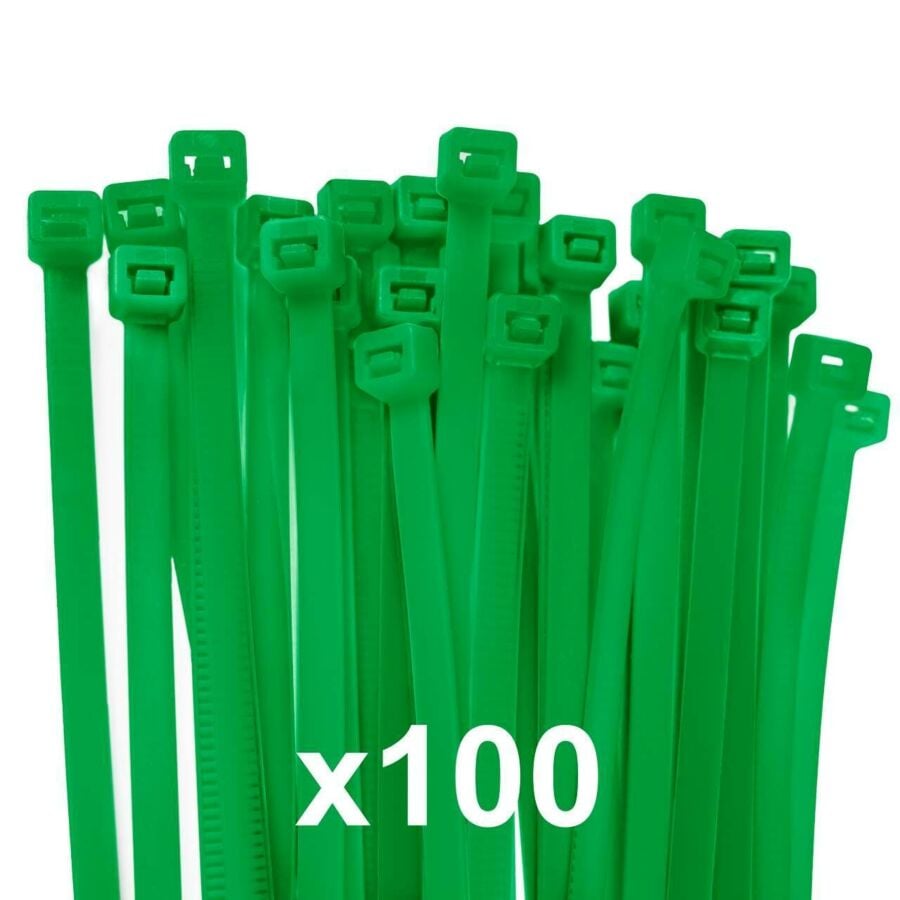 100 Green Cable Ties