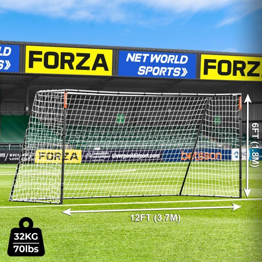 3.7m (12ft) x 1.8m (6ft) FORZA Steel42 Bahçe Futbol Kalesi [Ağ