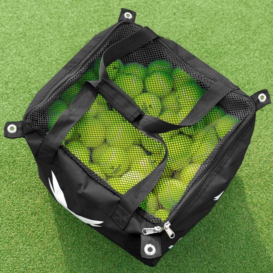 Chariot Porte-balles De Tennis Pliable – En Alu, 150-170 Balles, Roulettes Avec Freins, Sac Oxford Amovible
