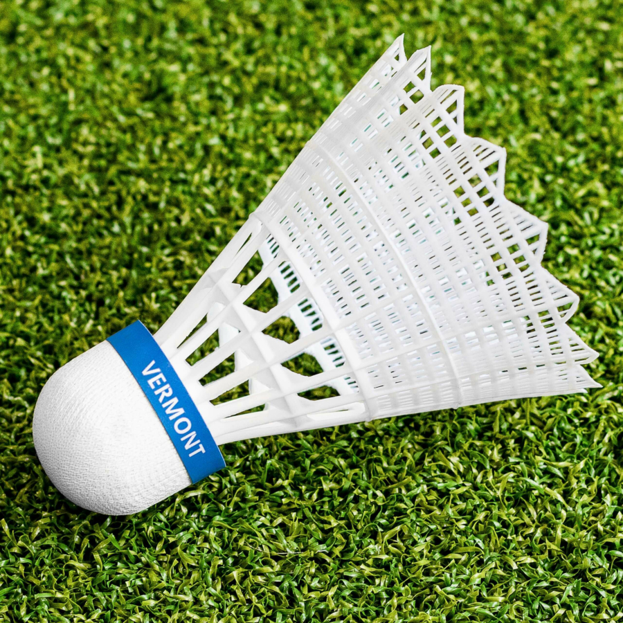 Vermont Club 100 Shuttlecocks | Nylon Skirt With a Cork Tip | Pack of 6 | White or Yellow | Net World Sports