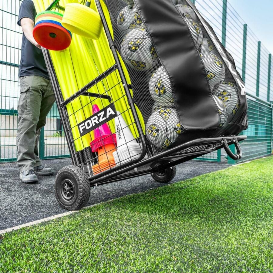 Chariot De Rangement Fitness 2 Niveaux – Avec Roues, Noir, En Plastique, Pour équipements De Sport
