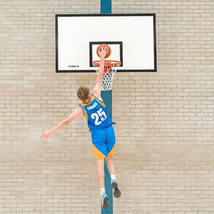 FORZA Panier de basket-ball mural, Panier de basket-ball intérieur/extérieur, Hauteur réglable – Norme réglementaire officielle