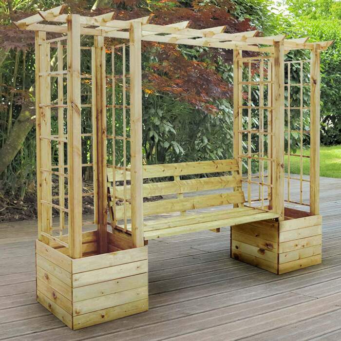 Trellis deals bench planter