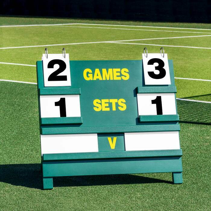 Wooden Tennis Scoreboard Freestanding Net World Sports