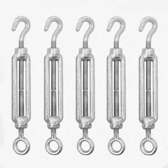 Partykindom 6 Pcs Hook And Eye Turnbuckle For Cable Guide Wire Rope Suspension Accessories Silver