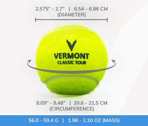 dimensions of tennis balls