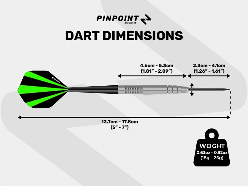 Dimensions of a dart Dimensions of a dart